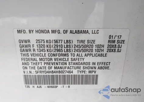 2017 Acura Mdx Advance Package из США, поврежденный, VIN 5FRYD4H84HB027464